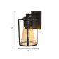 Frendorf | 1 Licht Conical Wandlamp Industrieel Zwart Gezaaid Glas Wandlamp met Metalen Kooi