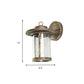 Frendorf | Zylinder Saatglas Wandmontierte Lampe Industrie Einzelne Glühbirne Veranda Wandleuchte in Matt Schwarz/Bronze mit Käfig