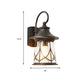 Frendorf | Eine Glühbirnen-Wandlampe mit Laternen-Schirm gesprenkeltes Glas Industrielle Veranda Sconce Beleuchtungseinrichtung