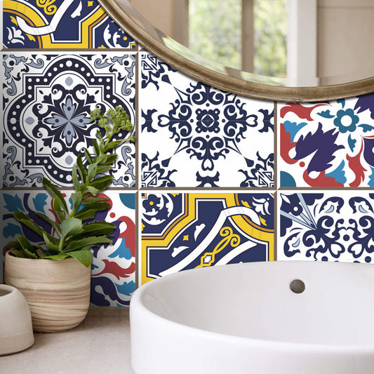 Frendorf | Baroktegel Effect Behang Paneel Boho Zelfklevende Keuken Wandbekleding, 8.6 vierkante voet