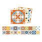 Frendorf | Boho Faux Tile Wallpaper Panel Set Orange-Blau Peel and Stick Wandkunst für Badezimmer