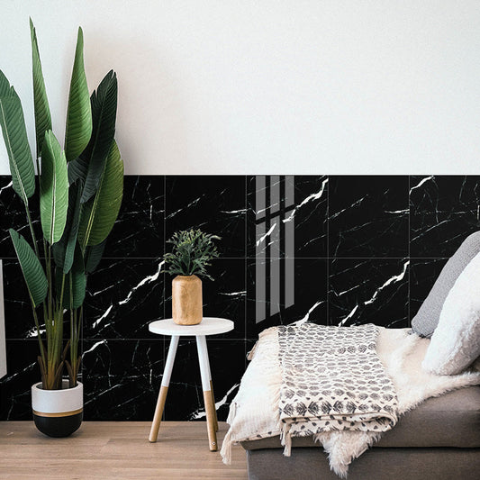 PVC Abziehbare Tapetentafel Zeitgemäß Marmor Look Wandverkleidung für Küche (4 Stück)