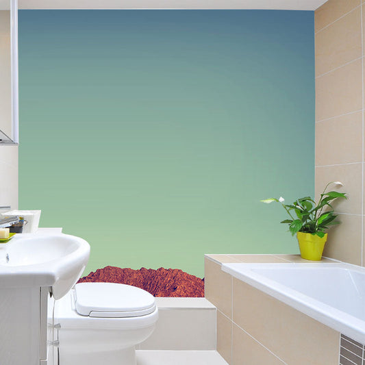 Frendorf | Berg mit sauberem Himmel Wandbild Blau minimalistisches Wandcover für das Wohnzimmer, Größe optional
