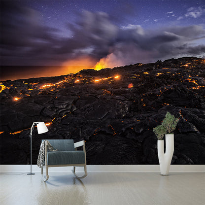 Frendorf | Fotografie Vulkan Scene Muurdecoratie Grote Wandbedekking voor Woonkamer, Aangepaste Grootte
