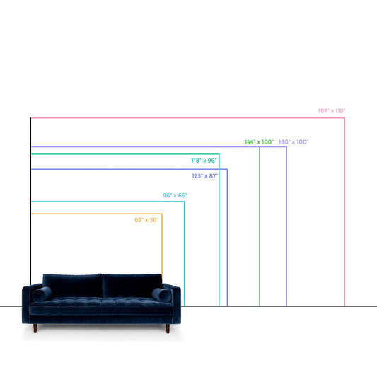 Luftaufnahme Küstengebirge Wandbild zeitgenössische Vlies-Wandkunst in Blau-Grün