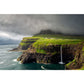 Frendorf | Scandinavische landschapswandpapier wandbeeld grijze lucht met gras kustwandbekleding