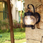 Frendorf | Ein Lampen Wandlicht mit Zylinder/Laternen-Schirm Blasenglas Industrielle Veranda Wandleuchte Fixture in Schwarz