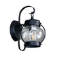 Frendorf | Ein Lampen Wandlicht mit Zylinder/Laternen-Schirm Blasenglas Industrielle Veranda Wandleuchte Fixture in Schwarz
