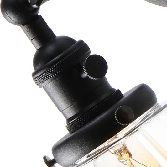Frendorf | Cone Shade Koffiewinkel Wandverlichting Industrieel Helder Glas 1 Licht Zwarte Wandlamp in Zwart