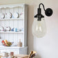 Frendorf | Gooseneck Klare Glas Wandlamp Boerderij Enkel Peertje Slaapkamer Wandlamp in Zwart