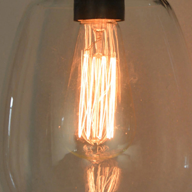 Frendorf | Gooseneck Klare Glas Wandlamp Boerderij Enkel Peertje Slaapkamer Wandlamp in Zwart