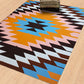 Tribal Navajo Diamond Teppich Orange Bodenbelag Teppich Synthetisch Rutschfest Haustierfreundlicher Teppich für das Wohnzimmer