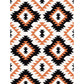 Frendorf | Aztec Tokens Tribale Inheemse Tapijt met etnische geometrische diamant in oranje en zwart polyester vlekbestendig persoonlijk tapijt