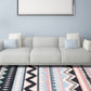 Frendorf | Gestreifter Chevron Geometrischer Teppich Indische Americana Innenmatte Synthetisch Fleckenbeständig Rutschfest Haardmatte