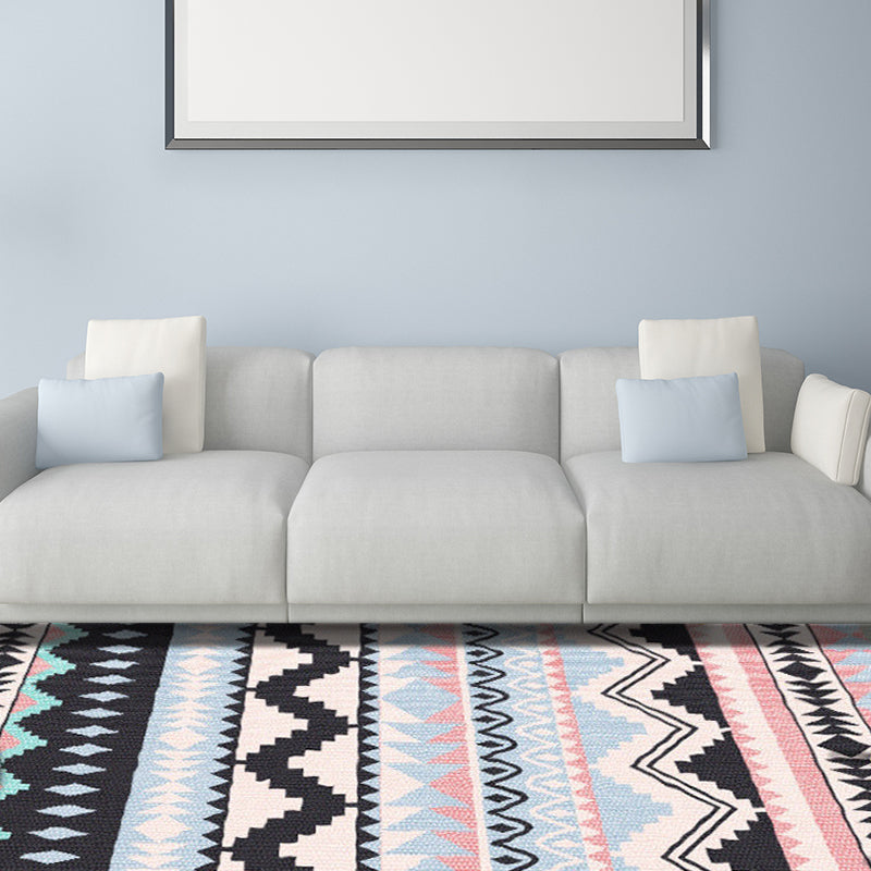 Frendorf | Gestreifter Chevron Geometrischer Teppich Indische Americana Innenmatte Synthetisch Fleckenbeständig Rutschfest Haardmatte