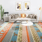 Frendorf | Woonkamer Rustieke Oranje Tapijt Gestreept Paisley Tapijt met Dier Polyester Huisdier Vriendelijk Vlekbestendig Gebied Vloerkleed
