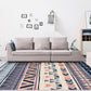 Frendorf | Warme lila fleckenbeständige Teppich gestreift geometrisch Americana tribal Teppich Polyester haustierfreundlicher Bereich Teppich für Wohnzimmer