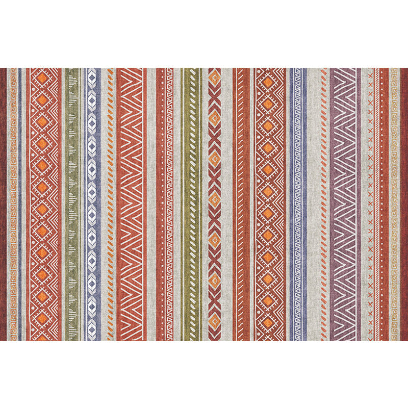 Frendorf | Bohemian Stil Innen Teppich Gestreifter Geometrischer Glanz Teppich mit Zickzacklinien und Diamant Synthetischer Rutschfester Teppich