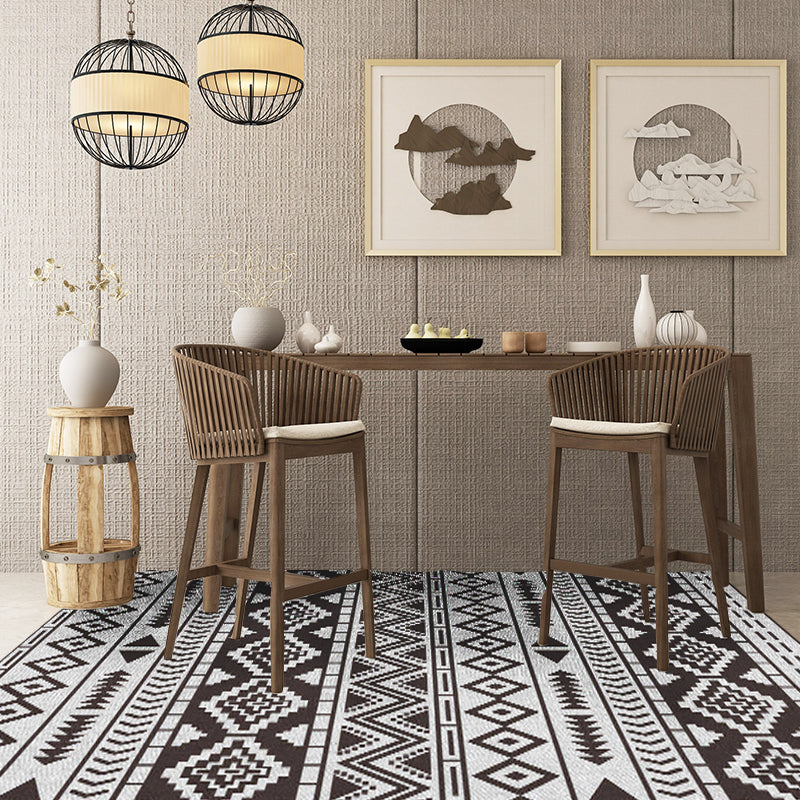 Frendorf | Braun Boden Teppich Southwestern Tribal Indian Diamant Geometrischer Teppich Polyester Waschbar Rutschfest Fleckenresistent Teppich für den Bereich