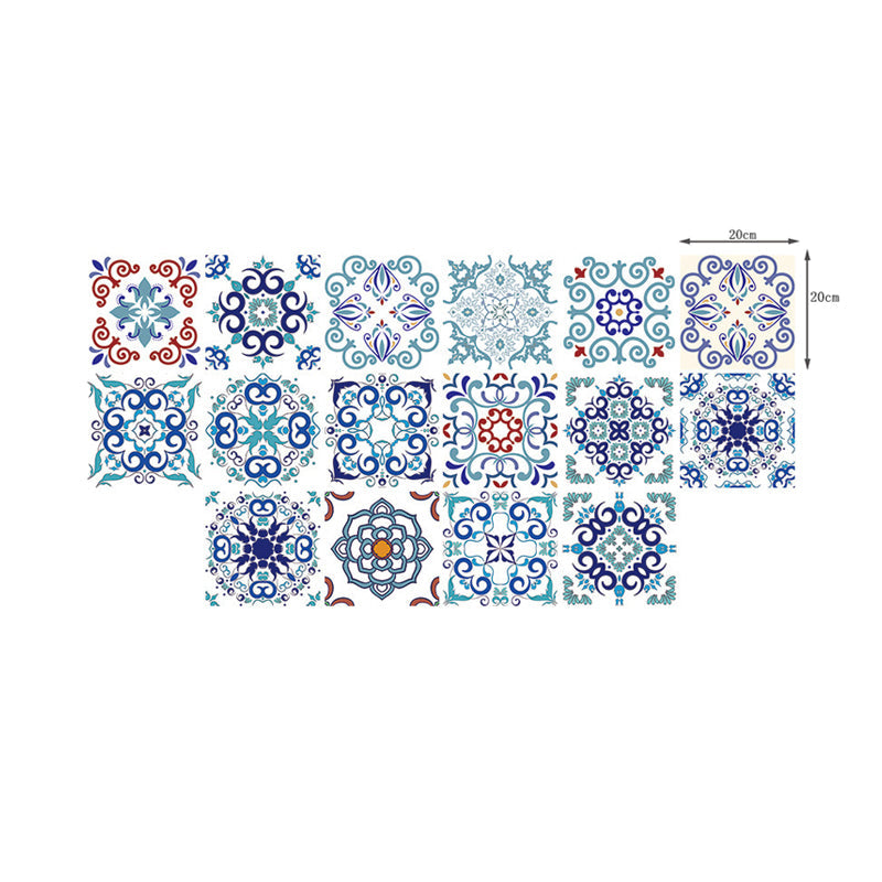 Frendorf | Blumenfliesen Tapetenpaneel Set Bunt Bohemian Wandverkleidung für das Badezimmer, Selbstklebend