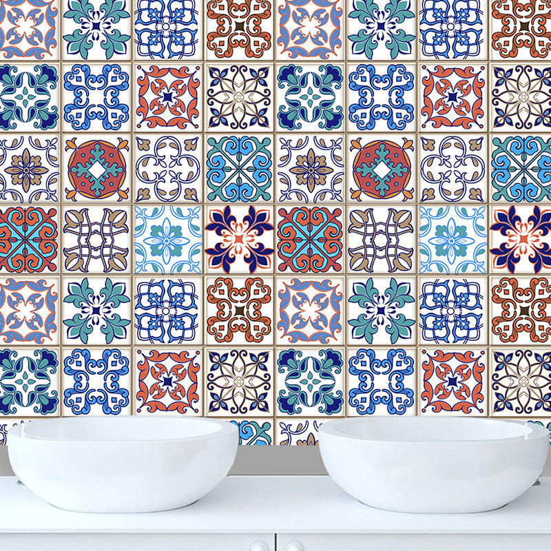 Frendorf | Blumenfliesen Tapetenpaneel Set Bunt Bohemian Wandverkleidung für das Badezimmer, Selbstklebend