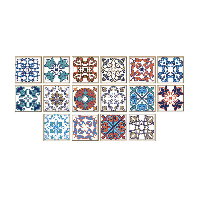 Frendorf | Blumenfliesen Tapetenpaneel Set Bunt Bohemian Wandverkleidung für das Badezimmer, Selbstklebend