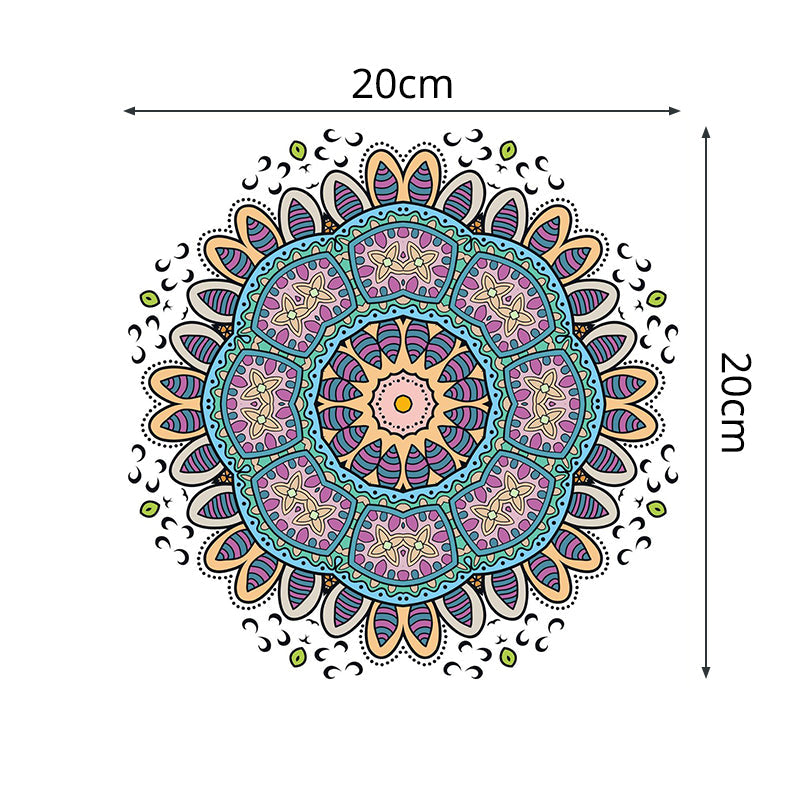 Klebende Mandala Wandpaneele PVC Bohemian Wandbelag für Badezimmer (20 Stück)