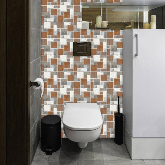 Industrielle Mosaik Klebe-Wallpaper Paneele Grau-Braun Gestreifte Wandverkleidung für Zuhause