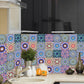 10 Stück Mandala Tapeten zum Abziehen und Kleben Bohemian Küchenwanddekoration, 9,7 Quadratfuß