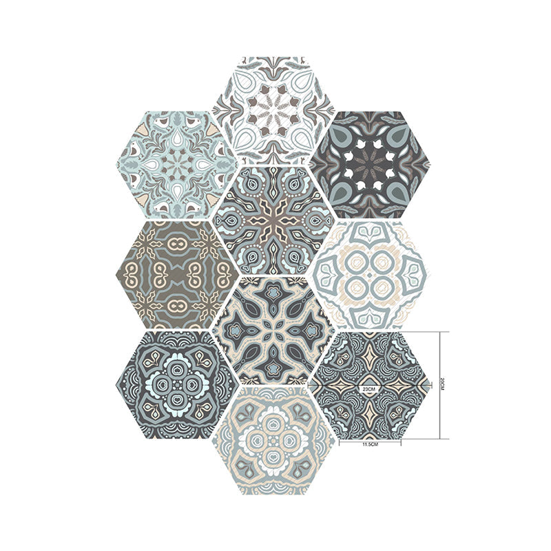 Frendorf | Bohemia Abstrakte Muster Tapeten 10 Stück Grau Küche Abnehmbare Wanddekoration, 5-Quadratfuß