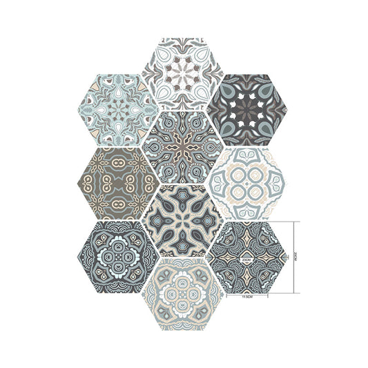 Frendorf | Bohemia Abstrakte Muster Tapeten 10 Stück Grau Küche Abnehmbare Wanddekoration, 5-Quadratfuß