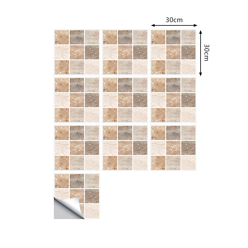 Frendorf | Aufklebbare Marmorfliesen-Tapeten 10 Stück PVC Zeitgenössische Wandverkleidung für die Küche