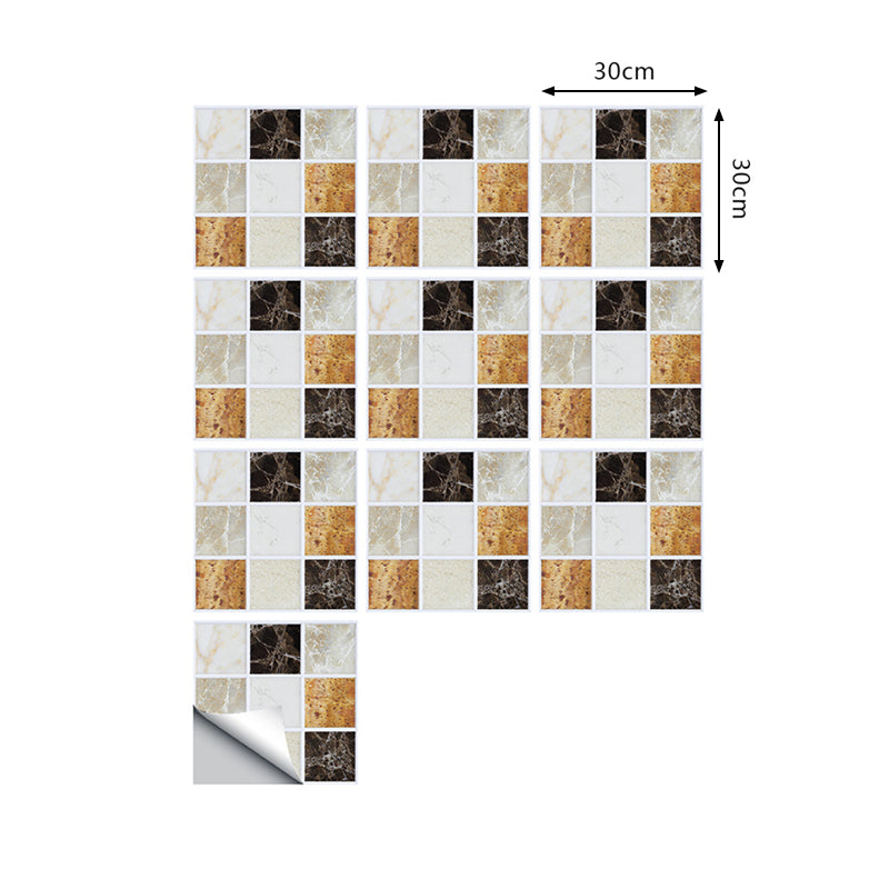 Frendorf | Aufklebbare Marmorfliesen-Tapeten 10 Stück PVC Zeitgenössische Wandverkleidung für die Küche
