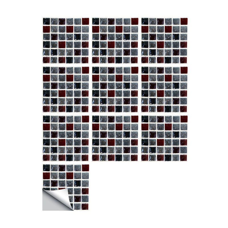 Frendorf | 10 Stück zeitgenössische Mosaik-Tapeten für das Badezimmer 9,7 Quadratfuß Wandkunst in Schwarz, leicht zu entfernen