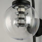 Frendorf | 1 Licht Globe Wandlamp Vintage Zwart/RVS Duidelijk Glas Wandlamp voor Slaapkamer met Koeiennek