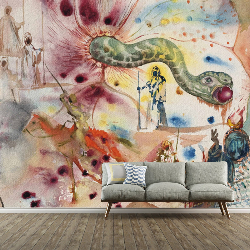 Frendorf | Surrealism Worms Wall Mural Decor Sticker Green-Red Bedroom Wall Decoration, custom size available
