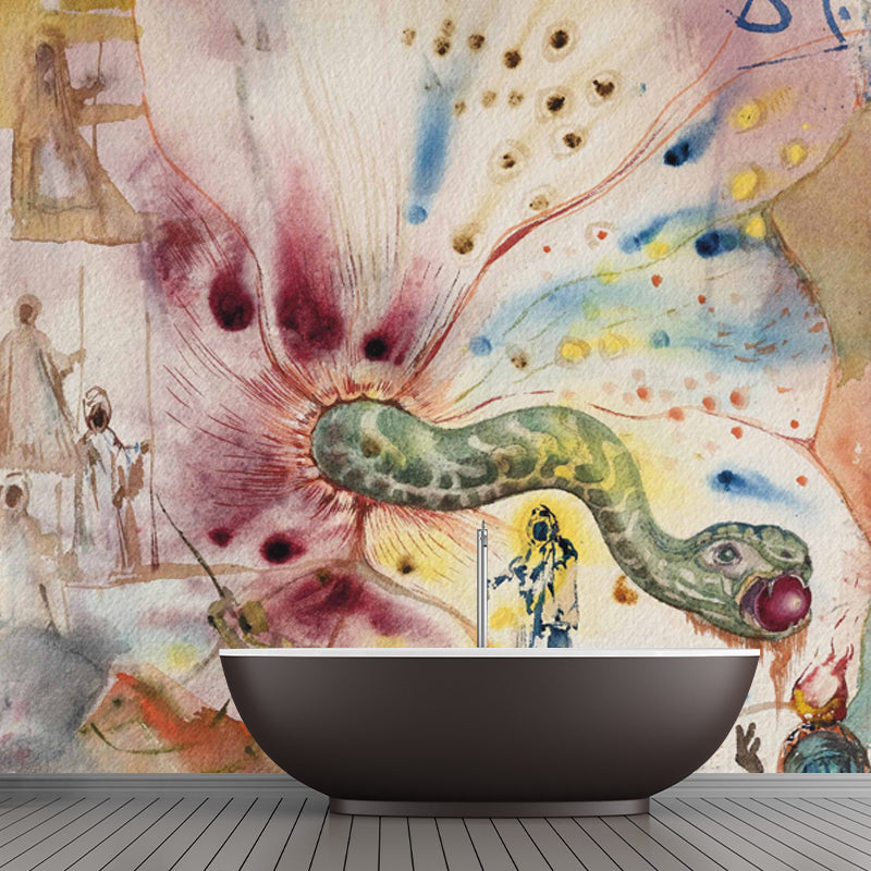 Frendorf | Surrealism Worms Wall Mural Decor Sticker Green-Red Bedroom Wall Decoration, custom size available