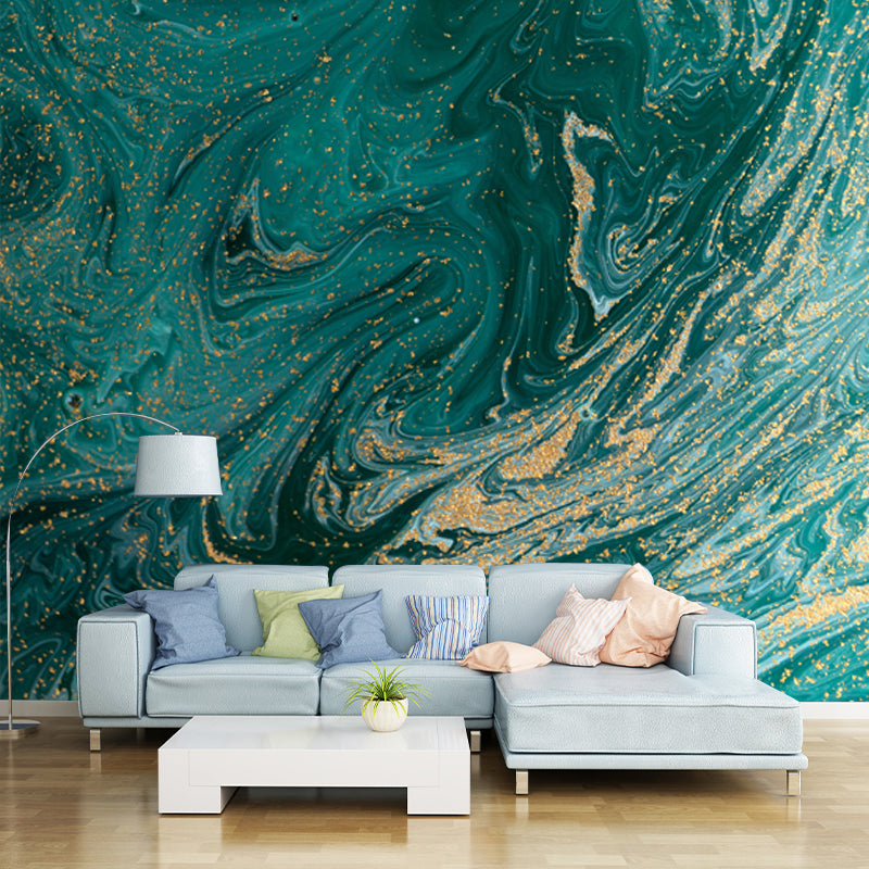 Frendorf | Grüne Welle Wandverkleidung Wandbild Wasserdichte Wandkunst für Flur, benutzerdefiniert bedruckt