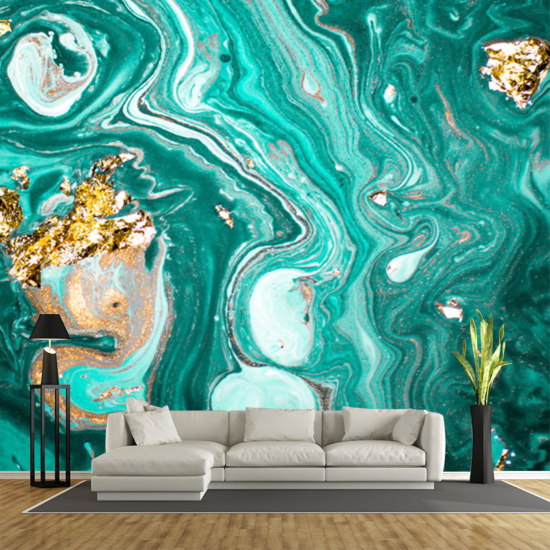 Frendorf | Ungespannte Waschbare Wandmural Tropix Wasser mit schwebendem Objekt Malerei Wandkunst in Grün
