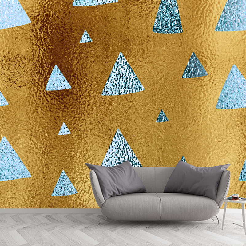 Frendorf | Moderne Driehoek Print Behang Muur Donkere Kleur Folie Wandkunst voor Gang, Maat Optioneel