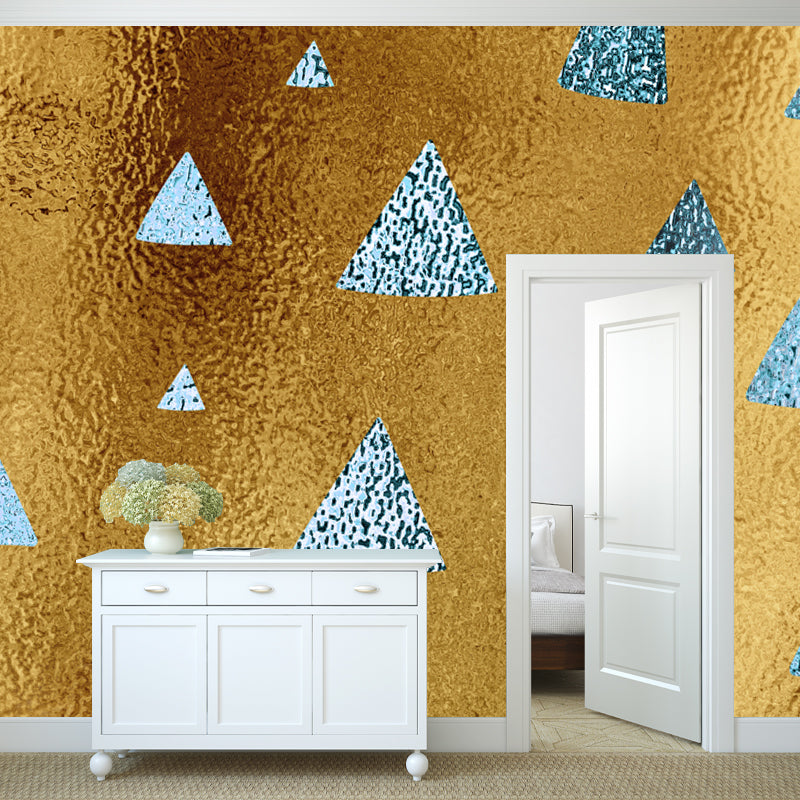 Frendorf | Moderne Driehoek Print Behang Muur Donkere Kleur Folie Wandkunst voor Gang, Maat Optioneel