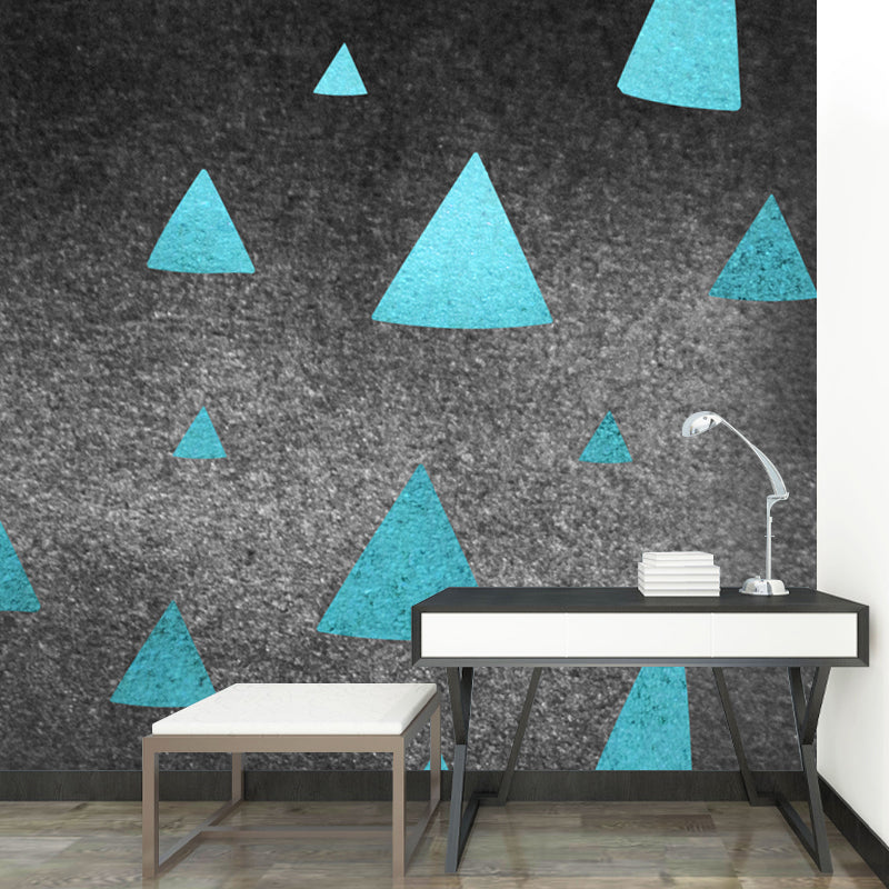 Frendorf | Moderne Driehoek Print Behang Muur Donkere Kleur Folie Wandkunst voor Gang, Maat Optioneel