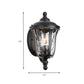 Frendorf | Urn Dimpled Glass Wandmontage Lamp Industrial Einzelne Glühbirne Außen Wandleuchte in Schwarz, 8"/10"/11" B