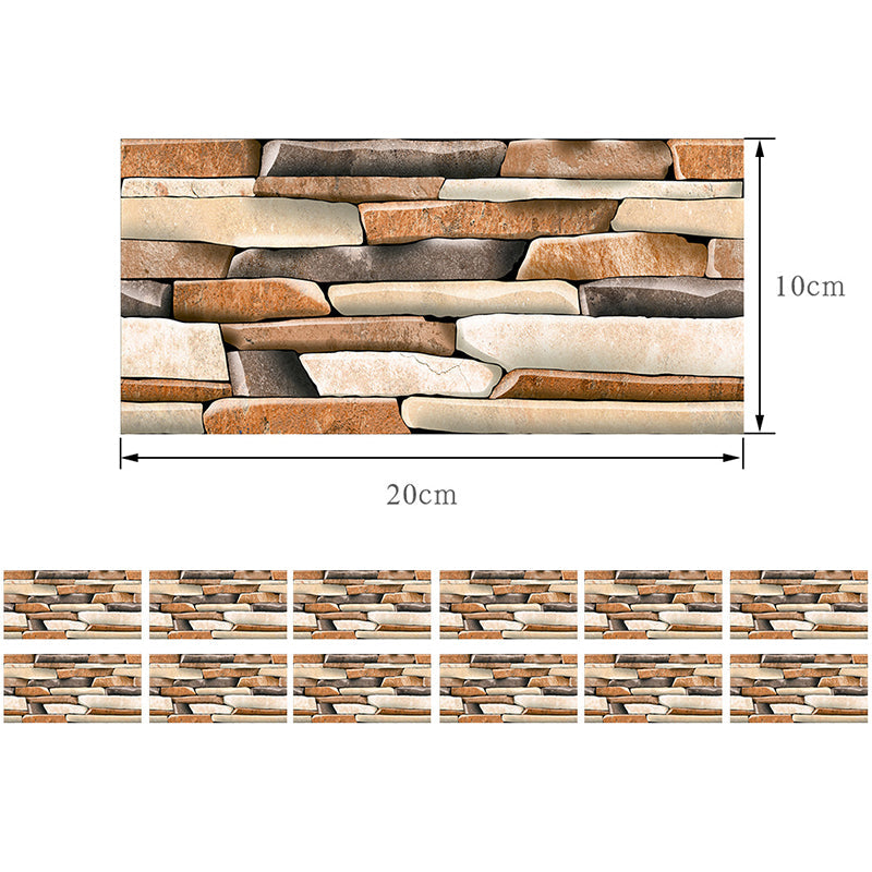 12 Stück Mauerwerk Effekt Tapetenpaneele Selbstklebend Industrielle Küche Wandkunst, 8' x 4"