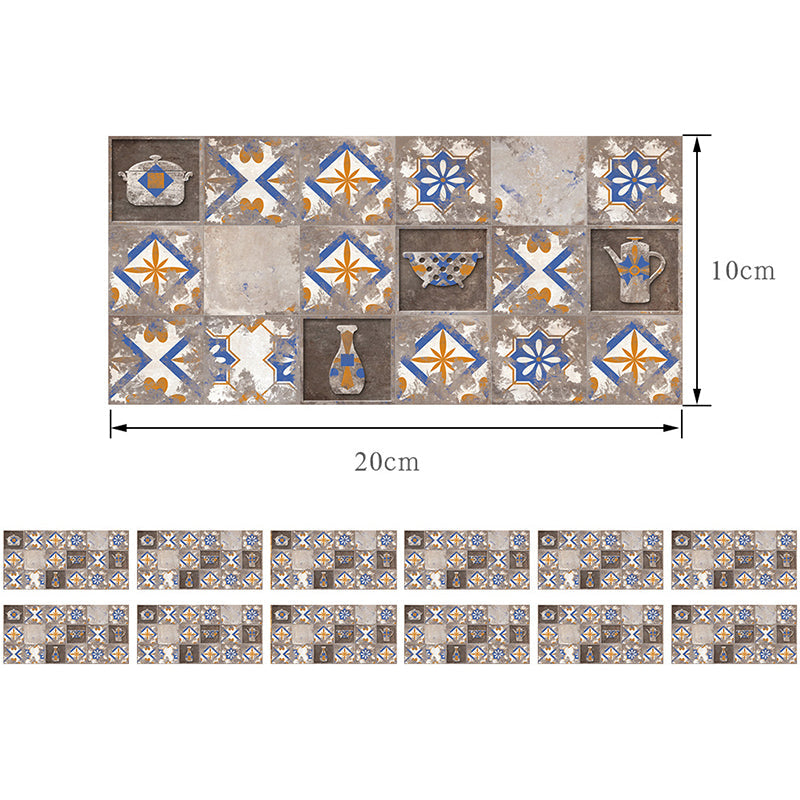 Antike Kochgeschirr Druck Abblätternde Tapeten Verwittertes Grau Geometrische Wandkunst, 12 Teile