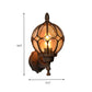 Frendorf | Globe Woonkamer Wandlamp Fixture Industrieel Amber Glas 1 Licht Zwart/Goud/Bronze Sconcelamp, 8.5"/9"/12.5" B