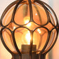 Frendorf | Globe Woonkamer Wandlamp Fixture Industrieel Amber Glas 1 Licht Zwart/Goud/Bronze Sconcelamp, 8.5"/9"/12.5" B