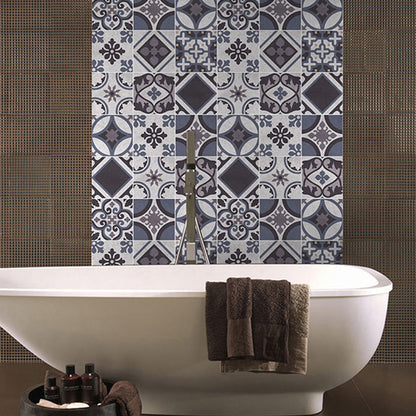 Bohemian Stil Florale Tapeten für Küche 3,5' x 8" Wandbelag in Schwarz, Einfach zu Entfernen