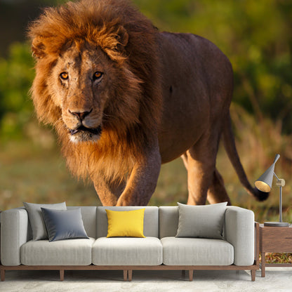 Frendorf | Lion nemen een wandeling muurschildering hedendaagse waterdichting jongens slaapkamer wanddecoratie, op maat gemaakt