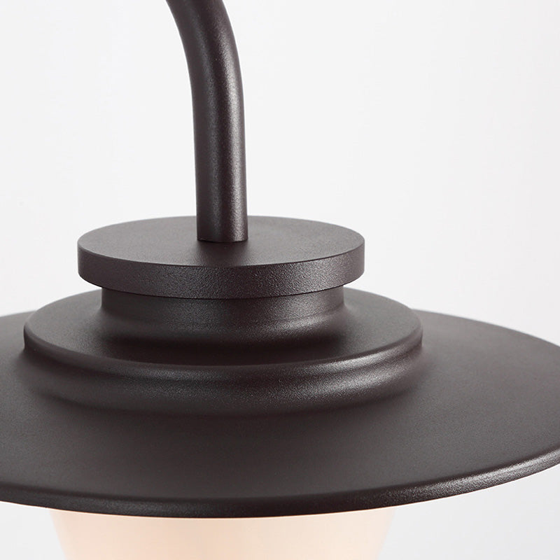 Frendorf | Milky Glass Kaffeewandlampe Beleuchtung Kegelförmige 1-Lampe Industrie Lichtarmatur mit Metall-Gaanschnabelarm